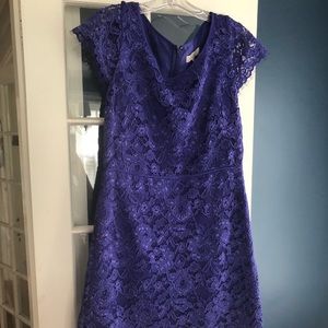 Ann Taylor Loft purple lace dress